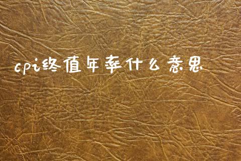 cpi终值年率什么意思_https://www.gongyisiwang.com_恒指期货_第1张