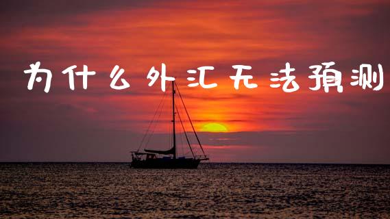 为什么外汇无法预测_https://www.gongyisiwang.com_原油期货_第1张
