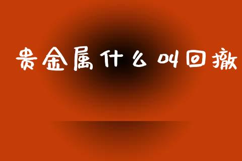 贵金属什么叫回撤_https://www.gongyisiwang.com_期货公司手续费排名_第1张