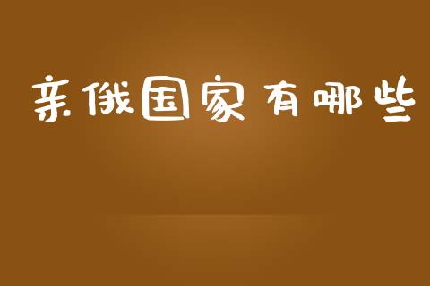 亲俄国家有哪些_https://www.gongyisiwang.com_原油期货_第1张