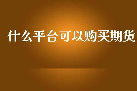 什么平台可以购买期货_https://www.gongyisiwang.com_道指_第1张