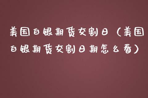 美国白银期货交割日（美国白银期货交割日期怎么看）_https://www.gongyisiwang.com_股指期货交易手续费_第1张