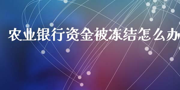 农业银行资金被冻结怎么办_https://www.gongyisiwang.com_焦炭期货手续费_第1张