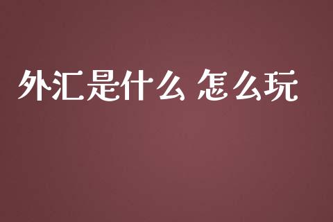 外汇是什么 怎么玩_https://www.gongyisiwang.com_恒指期货_第1张