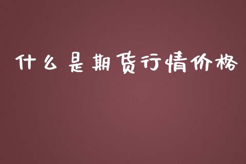 什么是期货行情价格_https://www.gongyisiwang.com_股指期货_第1张