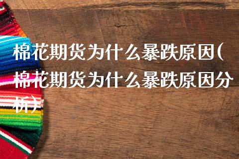 棉花期货为什么暴跌原因(棉花期货为什么暴跌原因分析)_https://www.gongyisiwang.com_焦炭期货手续费_第1张
