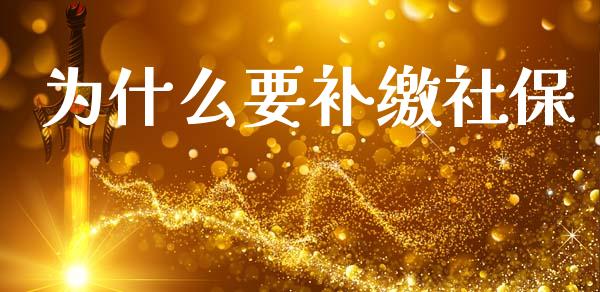 为什么要补缴社保_https://www.gongyisiwang.com_原油期货_第1张