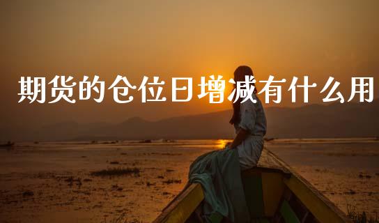 期货的仓位日增减有什么用_https://www.gongyisiwang.com_原油期货_第1张
