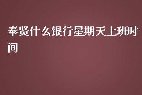 奉贤什么银行星期天上班时间_https://www.gongyisiwang.com_道指_第1张