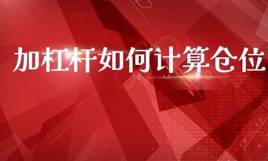 加杠杆如何计算仓位_https://www.gongyisiwang.com_股指期货交易手续费_第1张