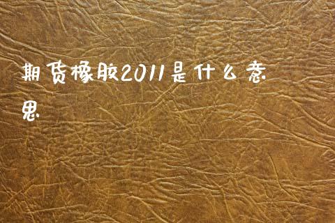 期货橡胶2011是什么意思_https://www.gongyisiwang.com_广发期货手续费_第1张