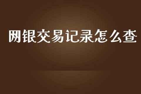 网银交易记录怎么查_https://www.gongyisiwang.com_期货公司手续费排名_第1张