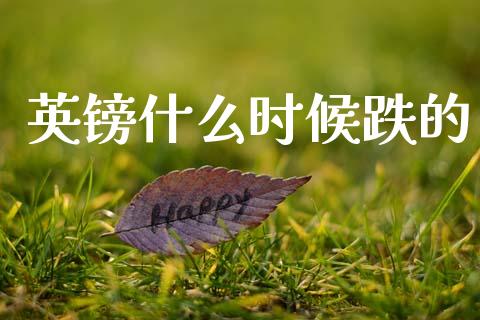 英镑什么时候跌的_https://www.gongyisiwang.com_道指_第1张