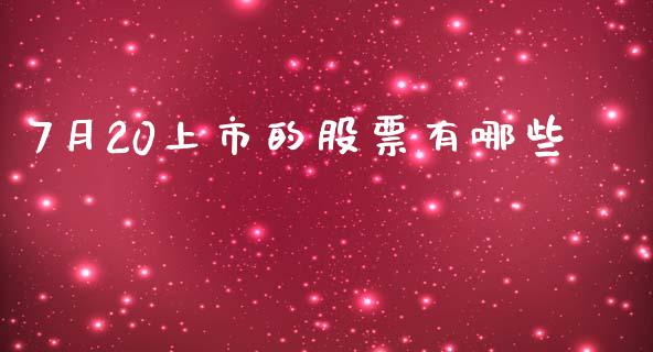 7月20上市的股票有哪些_https://www.gongyisiwang.com_期货公司手续费排名_第1张