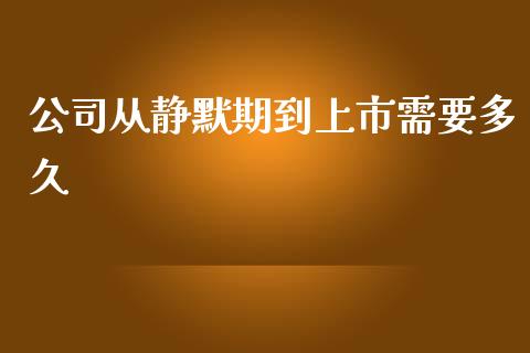 公司从静默期到上市需要多久_https://www.gongyisiwang.com_期货公司手续费排名_第1张