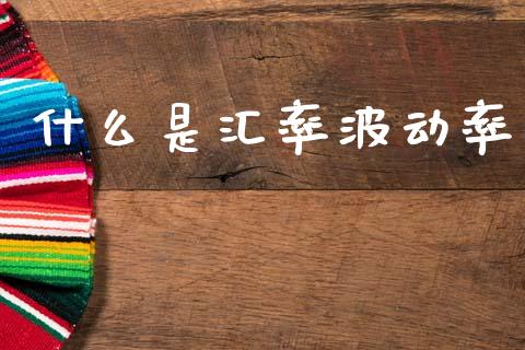 什么是汇率波动率_https://www.gongyisiwang.com_股指期货_第1张