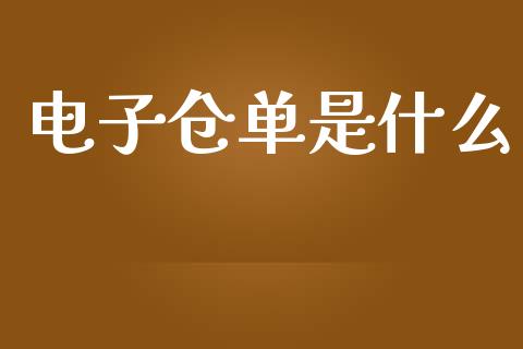 电子仓单是什么_https://www.gongyisiwang.com_恒指期货_第1张
