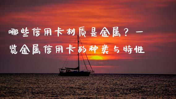 哪些信用卡材质是金属？一览金属信用卡的种类与特性_https://www.gongyisiwang.com_股指期货交易手续费_第1张