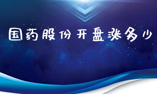 国药股份开盘涨多少_https://www.gongyisiwang.com_股指期货交易手续费_第1张