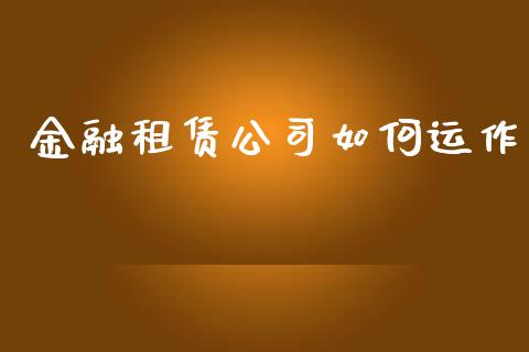 金融租赁公司如何运作_https://www.gongyisiwang.com_广发期货手续费_第1张