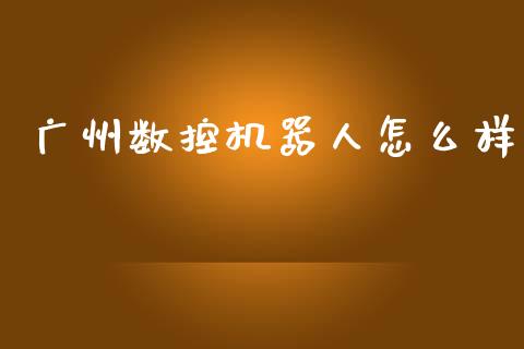 广州数控机器人怎么样_https://www.gongyisiwang.com_原油期货_第1张