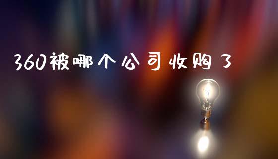 360被哪个公司收购了_https://www.gongyisiwang.com_股指期货_第1张