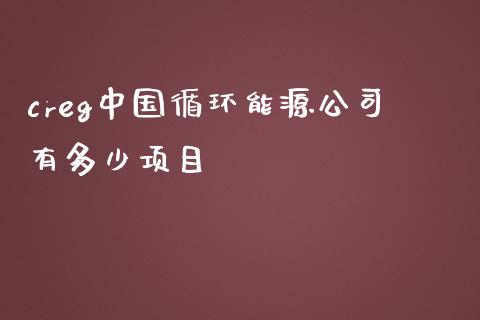 creg中国循环能源公司有多少项目_https://www.gongyisiwang.com_道指_第1张