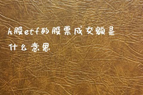 h股etf的股票成交额是什么意思_https://www.gongyisiwang.com_股指期货_第1张