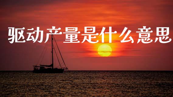 驱动产量是什么意思_https://www.gongyisiwang.com_期货公司手续费排名_第1张