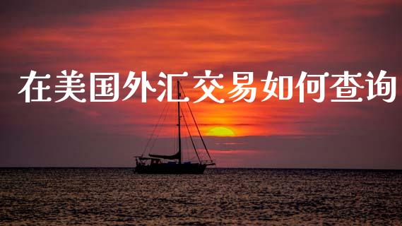 在美国外汇交易如何查询_https://www.gongyisiwang.com_道指_第1张