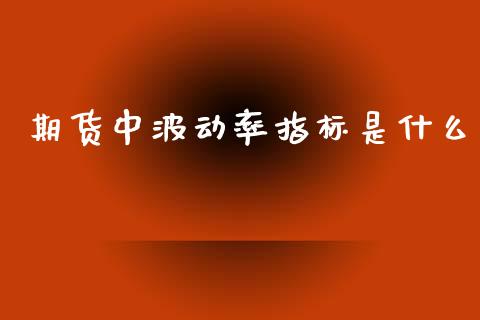 期货中波动率指标是什么_https://www.gongyisiwang.com_股指期货交易手续费_第1张