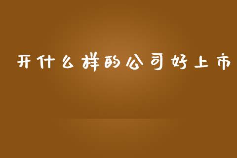 开什么样的公司好上市_https://www.gongyisiwang.com_广发期货手续费_第1张