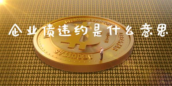 企业债违约是什么意思_https://www.gongyisiwang.com_焦炭期货手续费_第1张