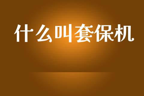 什么叫套保机_https://www.gongyisiwang.com_恒指期货_第1张