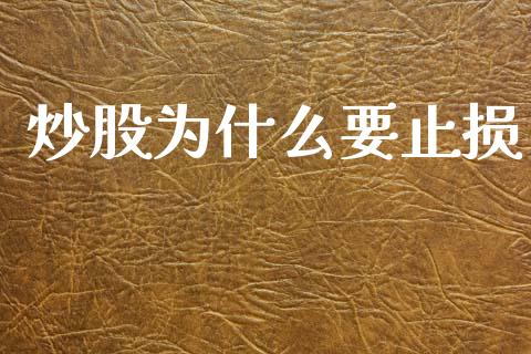炒股为什么要止损_https://www.gongyisiwang.com_股指期货交易手续费_第1张