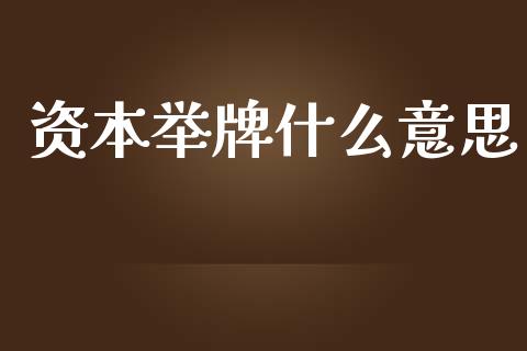 资本举牌什么意思_https://www.gongyisiwang.com_期货公司手续费排名_第1张