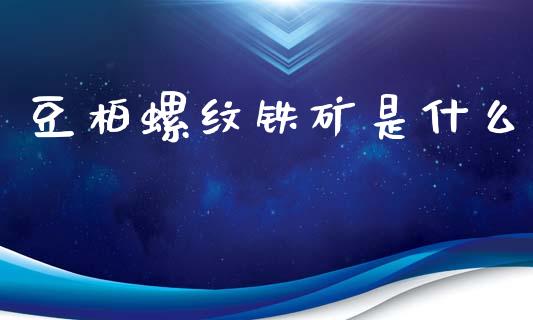 豆柏螺纹铁矿是什么_https://www.gongyisiwang.com_广发期货手续费_第1张