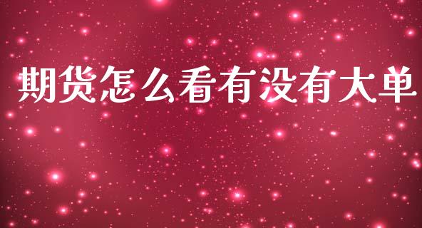 期货怎么看有没有大单_https://www.gongyisiwang.com_恒指期货_第1张