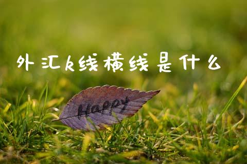 外汇k线横线是什么_https://www.gongyisiwang.com_广发期货手续费_第1张