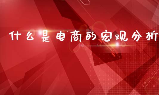 什么是电商的宏观分析_https://www.gongyisiwang.com_道指_第1张