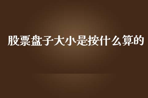 股票盘子大小是按什么算的_https://www.gongyisiwang.com_期货公司手续费排名_第1张