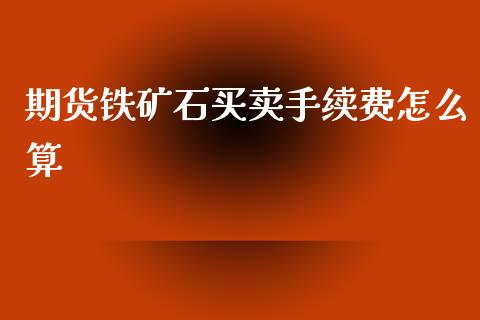 期货铁矿石买卖手续费怎么算_https://www.gongyisiwang.com_股指期货_第1张