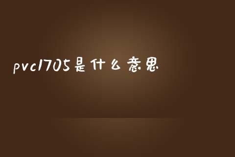 pvc1705是什么意思_https://www.gongyisiwang.com_股指期货_第1张