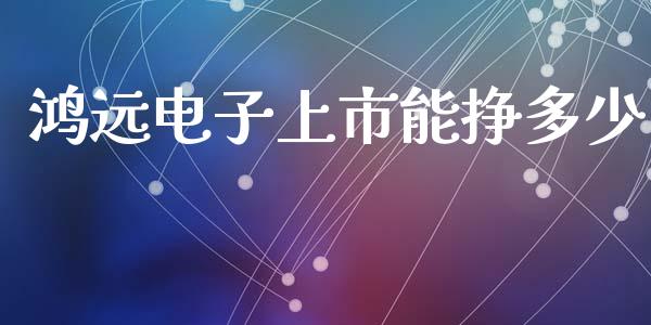 鸿远电子上市能挣多少_https://www.gongyisiwang.com_广发期货手续费_第1张