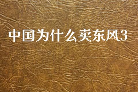 中国为什么卖东风3_https://www.gongyisiwang.com_焦炭期货手续费_第1张