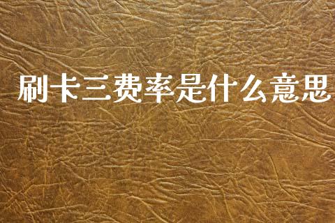 刷卡三费率是什么意思_https://www.gongyisiwang.com_焦炭期货手续费_第1张