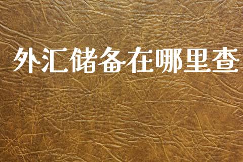 外汇储备在哪里查_https://www.gongyisiwang.com_广发期货手续费_第1张