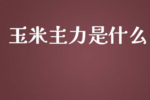 玉米主力是什么_https://www.gongyisiwang.com_道指_第1张