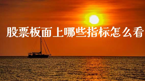 股票板面上哪些指标怎么看_https://www.gongyisiwang.com_道指_第1张