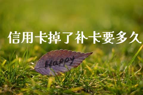 信用卡掉了补卡要多久_https://www.gongyisiwang.com_股指期货_第1张